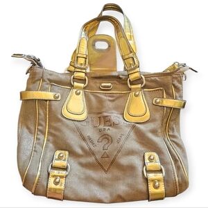 Guess Vintage Y2K Gold Metal Handbag